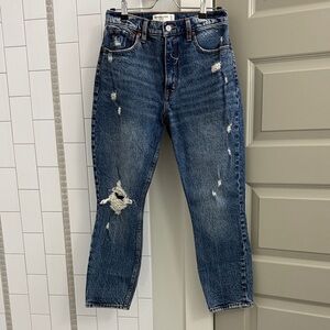 Abercrombie & Fitch Distressed Skinny High Rise Jean